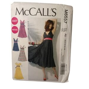 McCall's Pattern M6557 Size A5 6-14 Misses/Miss Petite Dresses Sleeveless Uncut